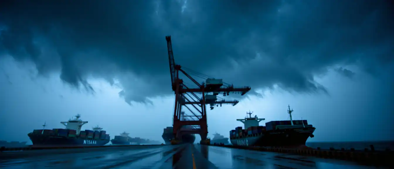 Под ударом «Дельфина»: мощный тайфун парализовал работу ключевых портов Китая