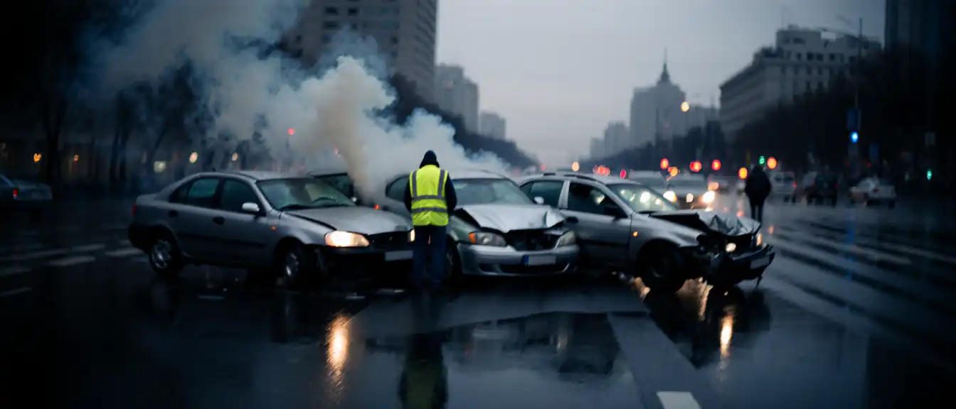 Масштабная авария в сердце столицы: четыре автомобиля оказались в одной ловушке