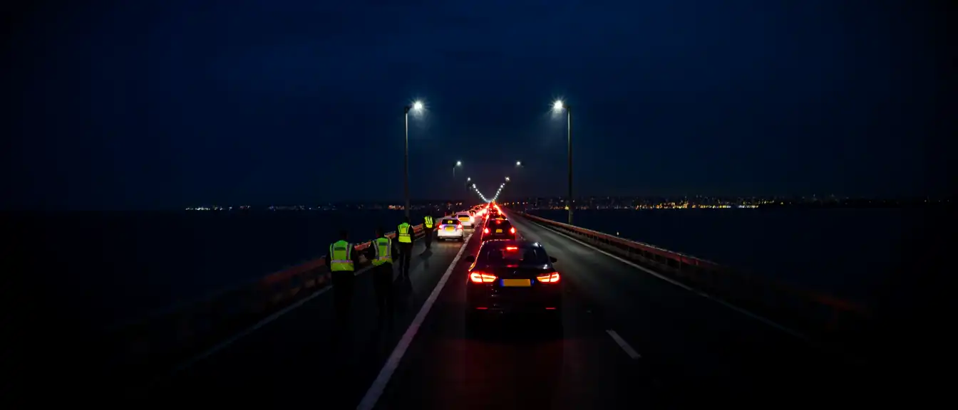 Ночная пауза на Крымском мосту: движение снова приостановлено