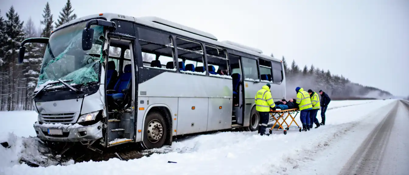 Несколько человек получили травмы в результате аварии автобуса под Новосибирском