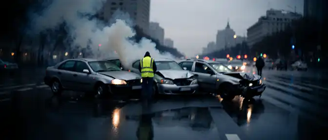 Масштабная авария в сердце столицы: четыре автомобиля оказались в одной ловушке