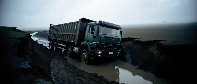 Смертельная ловушка на размытой дороге: в Томпонском районе грузовик вылетел в образовавшуюся яму