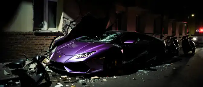 Яркий финал: в Екатеринбурге суперкар Lamborghini протаранил жилой дом