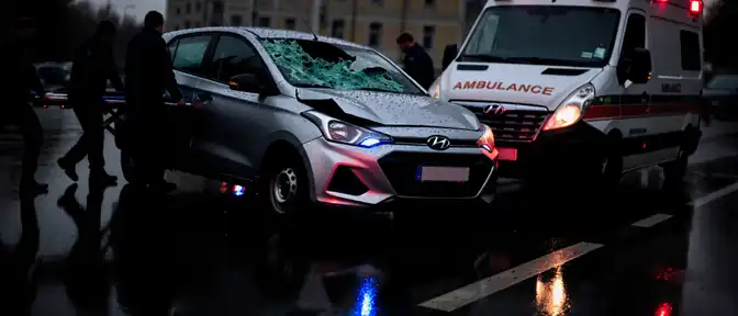 Госпитализация женщины и ребенка после столкновения автомобиля Hyundai Getz с машиной скорой помощи в Пензе