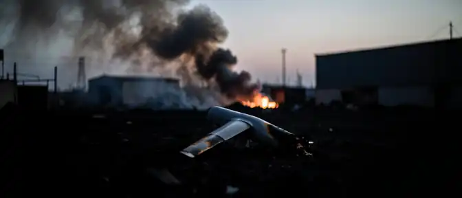 Падение обломков беспилотного летательного аппарата привело к пожару на промышленном объекте в Краснодарском крае