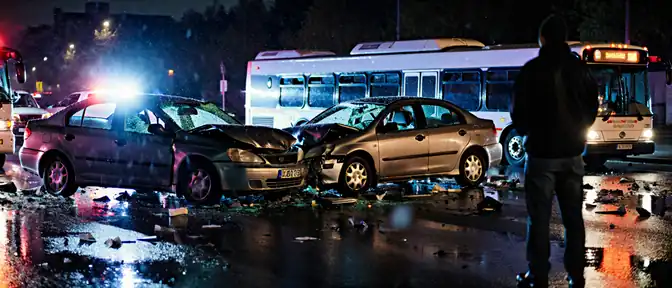 В Фрунзенском районе Петербурга в дорожный инцидент попали автобус и две легковушки