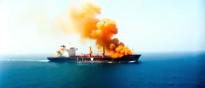 Военно-морские силы армии Ирана зафиксировали возгорание танкера в восточной части Ормузского пролива
