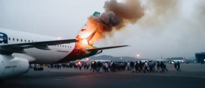 Возгорание крыла самолета авиакомпании LATAM Airlines Peru в аэропорту Лимы привело к экстренной эвакуации пассажиров