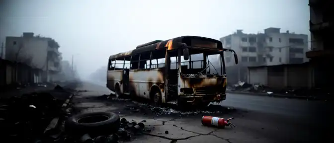 Возгорание пассажирского автобуса произошло в Ворошиловском районе города Донецка
