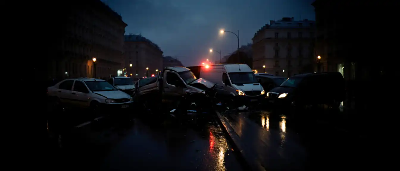 Восемь машин столкнулись в результате крупной аварии на Софийской улице в Санкт-Петербурге